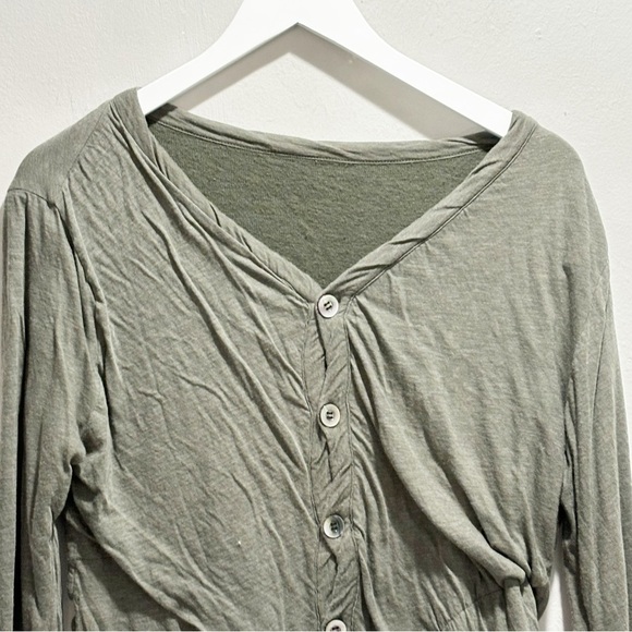 V::ROOM Women’s Green Button Front Lined Cardigan V-Neck Made In Japan Size S - Picture 2 of 8